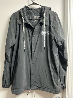 Valeza Animes Reflective Black Men's Windbreaker Jacket with Hood